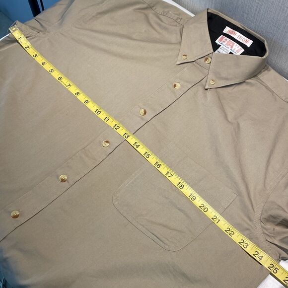NEW Stock Show U Button Down Shirt Size Large Khaki Tan Black BAW Athletic Wear - Picture 5 of 7